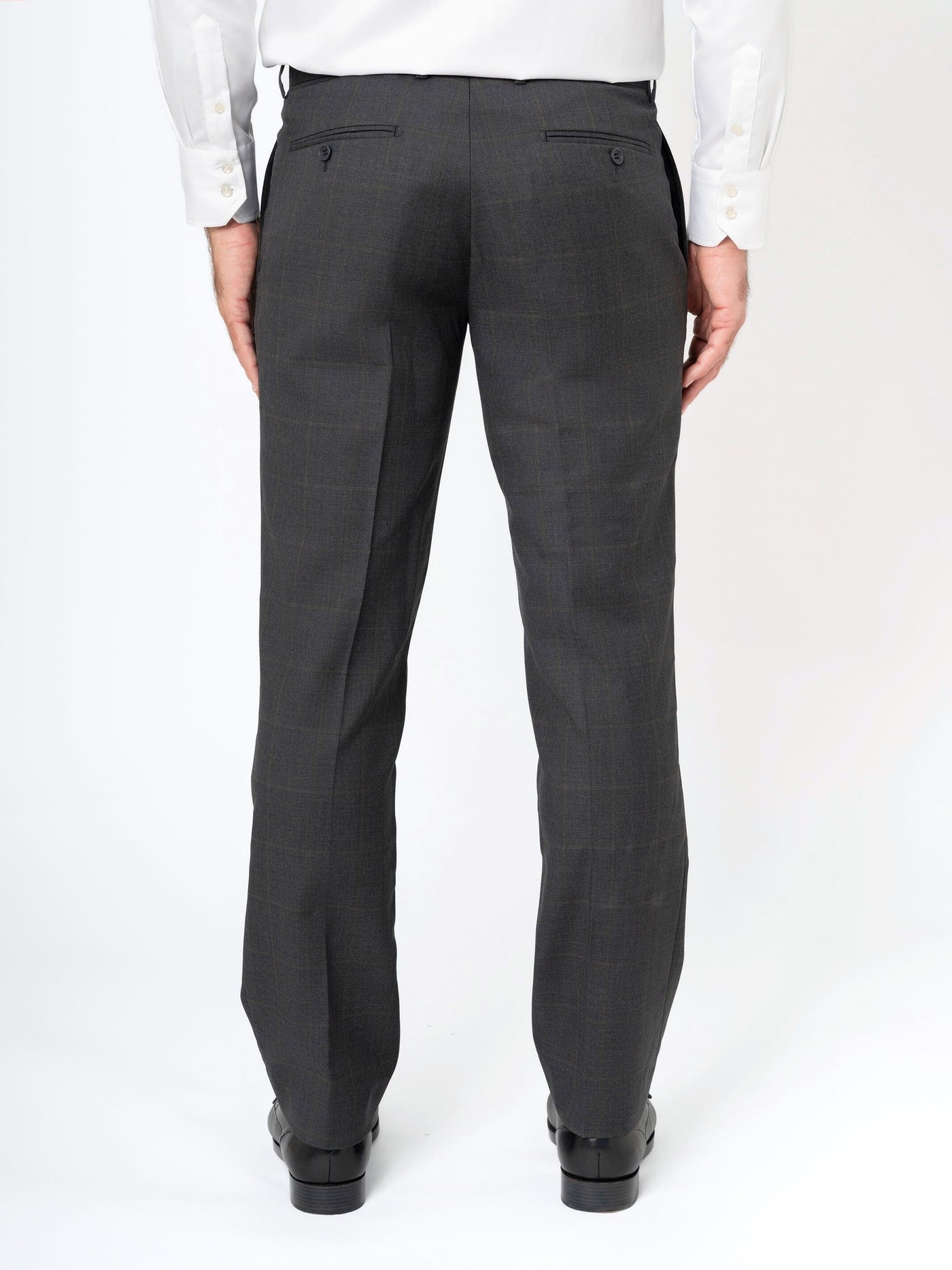 Charcoal with Cognac Windowpane Trouser