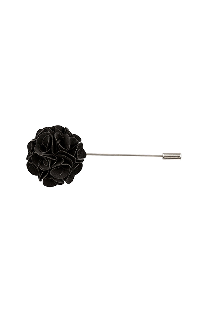 Black Flower Lapel Pin