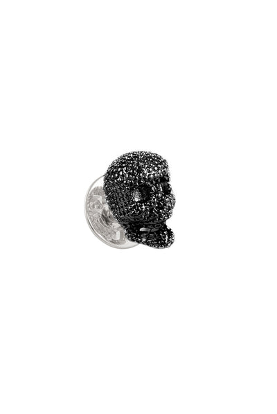 Black Textured Skull Lapel Pin